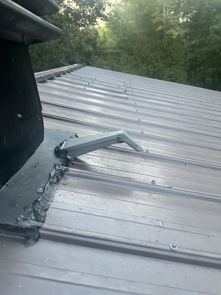 Bat excluder on a roof of a Gravenhurst, Ontario home By Bat Control Specialists Canadas No1 bat control and bat removal company.